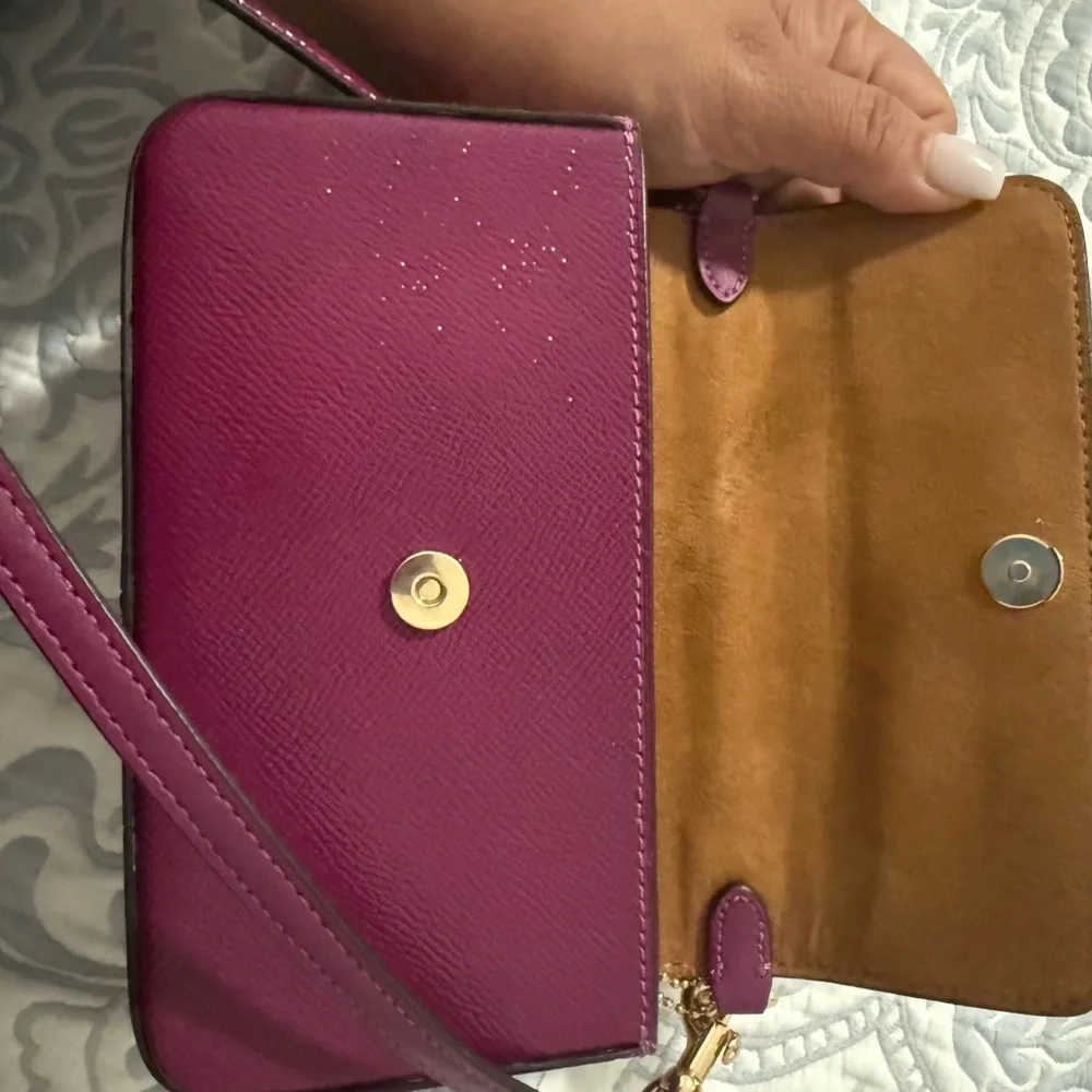 Coach Purple Crossbody Bag with Gold Hardware - Picture 8 of 12